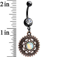 Load image into Gallery viewer, Clear Gem Imitation Opal Aztec Magic Dangle Belly Ring
