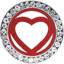Load image into Gallery viewer, 18mm Stainless Steel Clear Gem Red Heart Tunnel Plug
