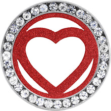 Load image into Gallery viewer, 20mm Stainless Steel Clear Gem Red Heart Tunnel Plug
