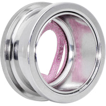 Load image into Gallery viewer, 11/16 Stainless Steel Clear Gem Pink Heart Tunnel Plug

