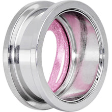Load image into Gallery viewer, 7/8 Stainless Steel Clear Gem Pink Heart Tunnel Plug
