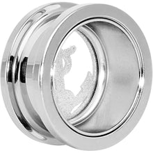 Load image into Gallery viewer, 18mm Stainless Steel Clear Gem Anchor Tunnel Plug
