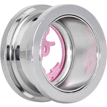 Load image into Gallery viewer, 5/8 Stainless Steel Clear Gem Pink Anchor Tunnel Plug
