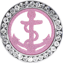 Load image into Gallery viewer, 18mm Stainless Steel Clear Gem Pink Anchor Tunnel Plug
