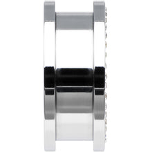 Load image into Gallery viewer, 7/8 Stainless Steel Clear Gem Pink Anchor Tunnel Plug
