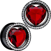 Load image into Gallery viewer, 7/8 Red Heart Insert Anodized Titanium Internally Threaded Plug Set

