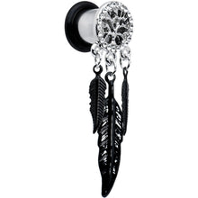 Load image into Gallery viewer, 0G Clear Gem Steel Single Flare Tree of Life Dangle Plug Set
