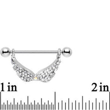 Load image into Gallery viewer, 14G Mystical Gemmed Angel Wings Dangle Nipple Shield 24mm
