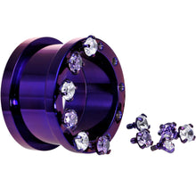 Load image into Gallery viewer, 3/4 Purple Titanium Tunnels with Removable Dermal Tops
