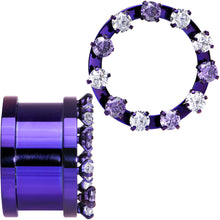 Load image into Gallery viewer, 3/4 Purple Titanium Tunnels with Removable Dermal Tops
