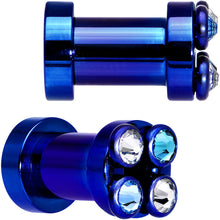 Load image into Gallery viewer, 2G Dark Blue Titanium Tunnels with Removable Dermal Tops
