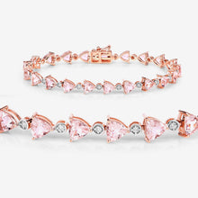 Load image into Gallery viewer, 7.56 Carat Genuine Morganite and White Diamond 14K Rose Gold Bracelet
