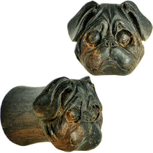 Load image into Gallery viewer, 7/16 Organic Areng Wood Pug Hand Carved Plug Set
