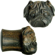 Load image into Gallery viewer, 1/2 Organic Areng Wood Pug Hand Carved Plug Set
