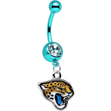 Load image into Gallery viewer, Officially Licensed NFL Jacksonville Jaguars Dangle Belly Ring
