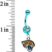 Load image into Gallery viewer, Officially Licensed NFL Jacksonville Jaguars Dangle Belly Ring
