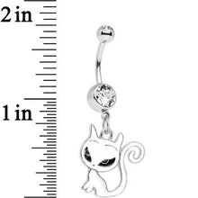 Load image into Gallery viewer, Clear Gem Kitten Dangle Belly Ring
