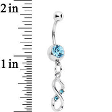 Load image into Gallery viewer, Aqua Gem Infinite Hope Dangle Belly Ring
