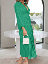 Load image into Gallery viewer, Lightweight Deep V-Neck Balloon Sleeve Maxi Dress Elegant &amp; Flowing Silhouette Unique Dress
