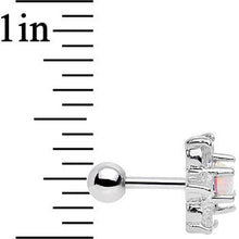 Load image into Gallery viewer, 1/4 White Faux Opal Clear Petaled Floral Tragus Cartilage Earring
