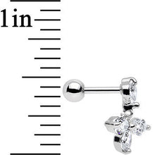 Load image into Gallery viewer, 16G 1/4 Clear Cubic Zirconia Dangle Tragus Cartilage Earring
