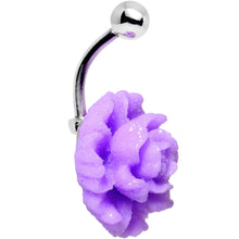 Load image into Gallery viewer, Light Purple Gerbera Flower Belly Ring
