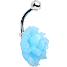 Load image into Gallery viewer, Aqua Gerbera Flower Belly Ring
