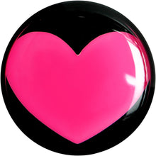 Load image into Gallery viewer, 2G Black Acrylic Hot Pink Heart Saddle Plug
