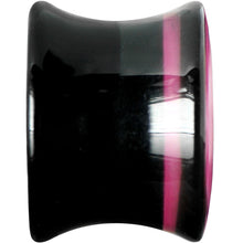 Load image into Gallery viewer, 1/2 Black Acrylic Hot Pink Heart Saddle Plug
