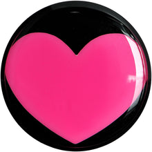 Load image into Gallery viewer, 18mm Black Acrylic Hot Pink Heart Saddle Plug
