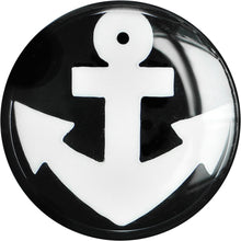 Load image into Gallery viewer, 9/16 Black Acrylic Drop the White Anchor Saddle Plug
