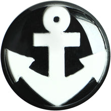 Load image into Gallery viewer, 5/8 Black Acrylic Drop the White Anchor Saddle Plug
