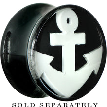 Load image into Gallery viewer, 5/8 Black Acrylic Drop the White Anchor Saddle Plug
