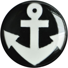 Load image into Gallery viewer, 18mm Black Acrylic Drop the White Anchor Saddle Plug
