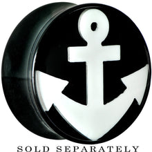 Load image into Gallery viewer, 20mm Black Acrylic Drop the White Anchor Saddle Plug
