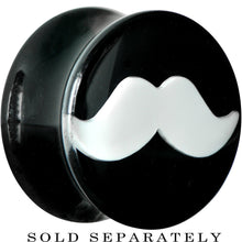 Load image into Gallery viewer, 5/8 Black Acrylic White Mustache Saddle Plug
