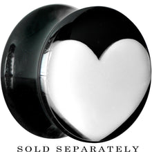 Load image into Gallery viewer, 5/8 Black Acrylic White Heart Saddle Plug

