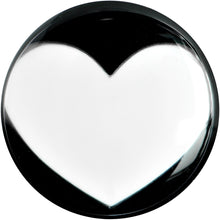 Load image into Gallery viewer, 20mm Black Acrylic White Heart Saddle Plug
