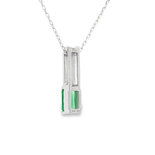 Load image into Gallery viewer, .06ct Created Emerald Fashion Pendants 10KT White Gold
