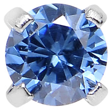 Load image into Gallery viewer, 20G 2mm Bright Blue Cubic Zirconia Nose Bone
