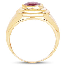 Load image into Gallery viewer, 14K Yellow Gold Plated 1.65 Carat Genuine Glass Filled Ruby .925 Sterling Silver Ring
