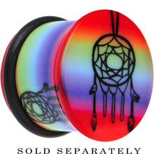 Load image into Gallery viewer, 1/2 Rainbow Acrylic Groovy Dreamcatcher Single Flare Plug
