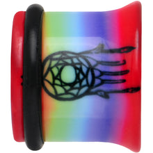 Load image into Gallery viewer, 1/2 Rainbow Acrylic Groovy Dreamcatcher Single Flare Plug
