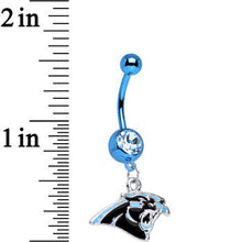 Load image into Gallery viewer, Officially Licensed NFL Carolina Panthers Dangle Belly Ring
