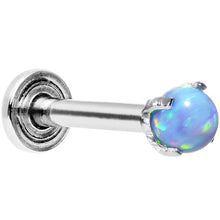 Load image into Gallery viewer, 16G 5/16 3mm Blue Synthetic Opal Internally Threaded Labret
