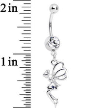 Load image into Gallery viewer, Clear Gem Hovering Fairy Dangle Belly Ring
