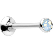 Load image into Gallery viewer, 3/8 Stainless Steel 3mm White Opalite Labret Monroe Tragus
