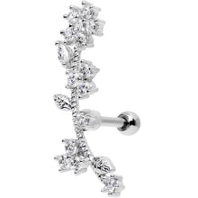 Load image into Gallery viewer, Stainless Steel CZ Flower Vine Right Tragus Cartilage Earring
