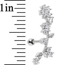 Load image into Gallery viewer, Stainless Steel CZ Flower Vine Left Tragus Cartilage Earring

