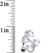 Load image into Gallery viewer, Moonstone Vine Top Mount Belly Ring
